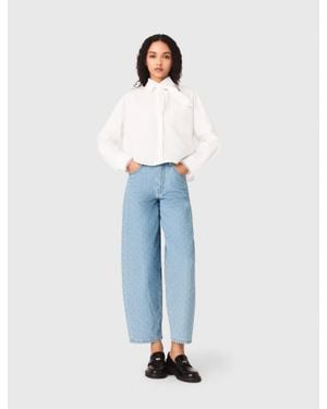 Maje Textured Balloon Jeans - Blue