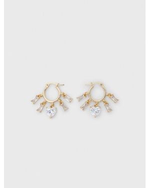 Maje Tone Rhinestone Hoops - White