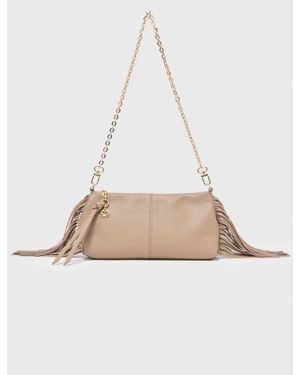 Maje Miss M Grained Leather Pouch - White