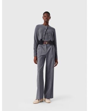 Maje Twinset Avec Finitions En Dentelle - Bleu