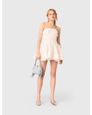 Maje Short Embroidered Bustier Dress - White
