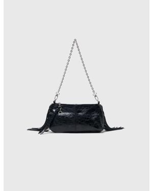 Maje Patent Leather Miss M Pouch Bag - White