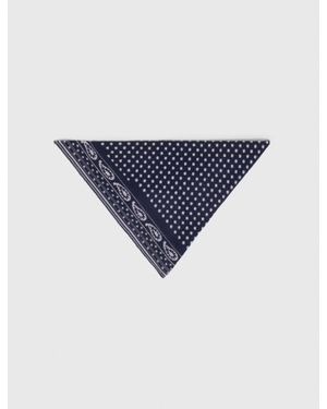 Maje Reversible Triangle Scarf - Blue