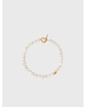 Maje Collier Choker En Perles - Blanc