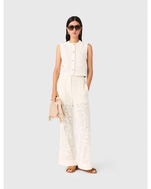 Maje Guipure Lace Jacket - White