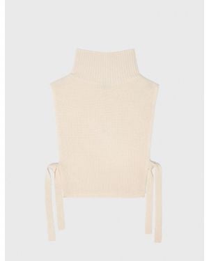 Maje Col Long En Maille - Blanc