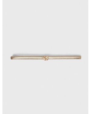 Maje Slim Metallic Leather Belt - White