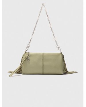 Maje Miss M Plain Leather Clutch Bag - Natural