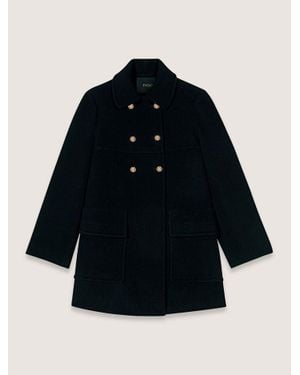 Maje Wool Blend Coat - Black