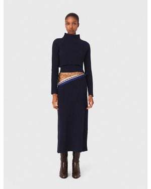Maje Knit Dress With Removable Jumper - Blue