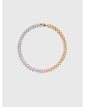 Maje Collier Maillon Bicolore À Strass - Blanc