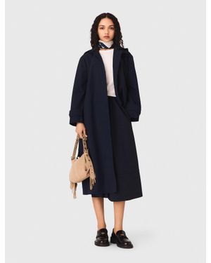 Maje Trench À Capuche Strassée Amovible - Bleu