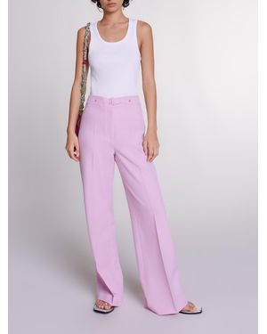 Maje Wide-Leg Suit Pants - Purple