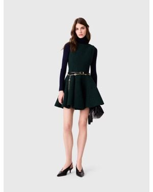 Maje Short Sleeveless Tweed Dress - Black
