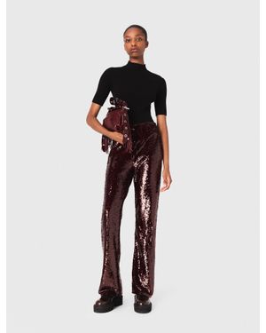 Maje Sequin-Embroidered Trousers