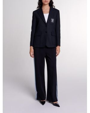 Maje Embroidered Suit Jacket - Blue