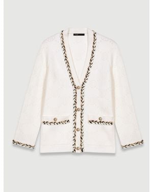 Maje Cardigan En Maille Clover - Neutre