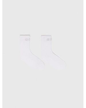 Maje Chaussettes Pointelles À Perles - Blanc