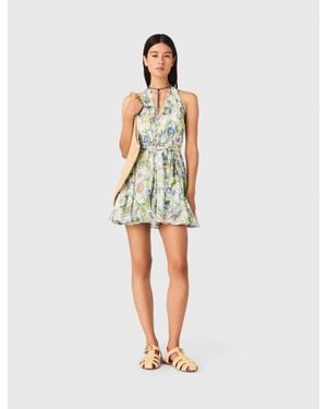 Maje Short Patterned Backless Dress - White
