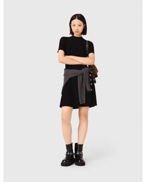 Maje Short Knit Button Dress - Black