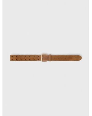 Maje Braided Suede Belt - White