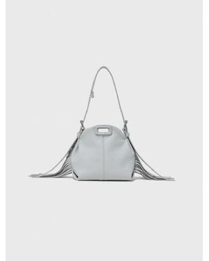 Maje Miss M Micro Grained Leather Bag - White