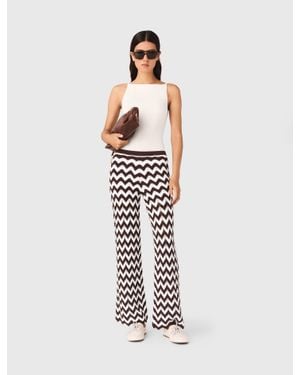 Maje Zigzag Crochet Pants - White