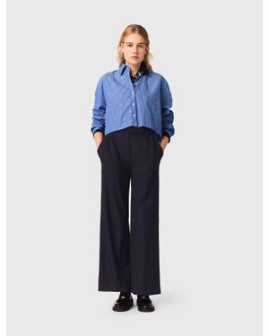 Maje Wide-Leg Suit Trousers - Blue