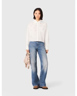 Maje Jewel Detail Shirt - Blue