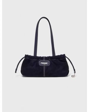 Maje Topstitched Suede Milpli Gazette - Blue