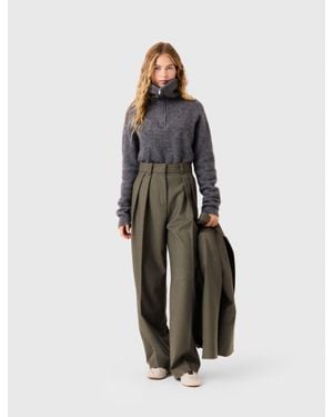 Maje Wide-Leg Suit Trousers With Pleats - White