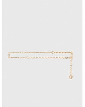 Maje Clover Logo Chain Belt - Natural