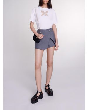 Maje Short Wraparound Skirt - Gray