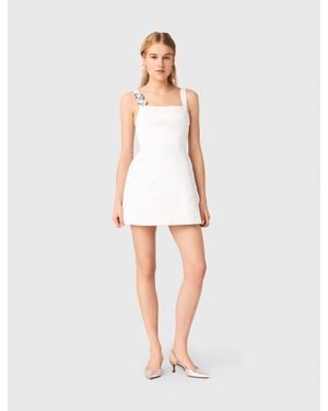 Maje Short Satin Dress - White