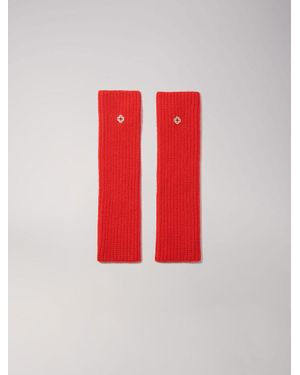 Maje Wool And Cashmere Mittens - Red