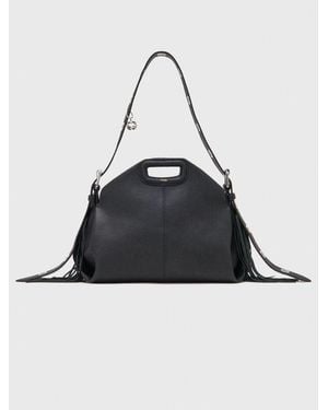 Maje Grained Leather Miss M Bag - Black