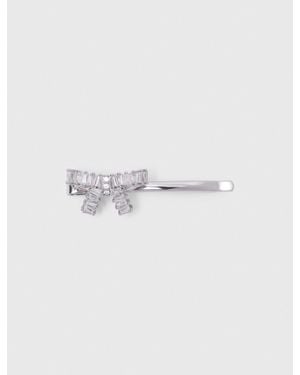 Maje Rhinestone Bow Barrette - White
