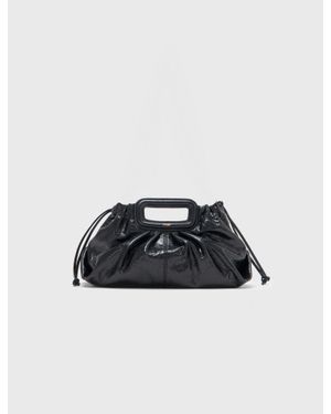 Maje Crackled Leather Milpli - Black