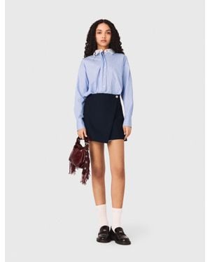 Maje 2-In-1 Shirt Dress - Blue