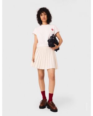 Maje Embroidered Logo Crop Sweatshirt - White