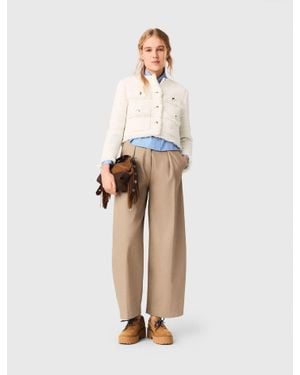 Maje Short Tweed Jacket - White