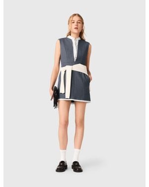 Maje Layered-Effect Tailored Dress - White