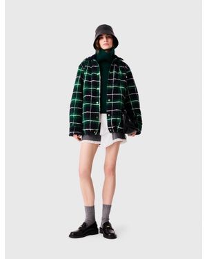 Maje Wendbarer Bouclé-Parka - Blau