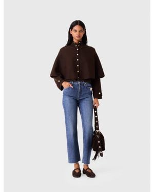 Maje Cardigan Im Cape-Look - Blau
