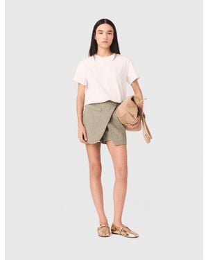 Maje Layered Linen Blend Shorts - White