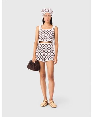 Maje Floral Crochet Top - White