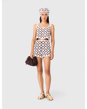 Maje Floral Crochet Top - White