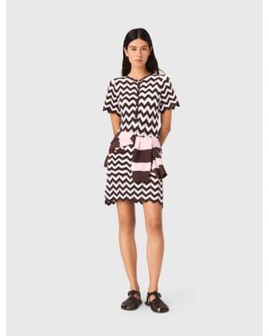 Maje Zigzag Crochet Dress - White