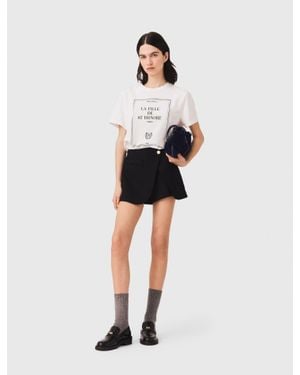 Maje Layered-Effect Suit Shorts - White