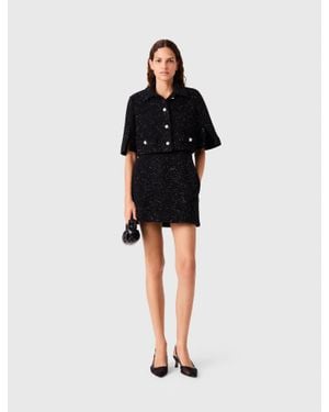 Maje 2-In-1 Sequin Tweed Dress - Black